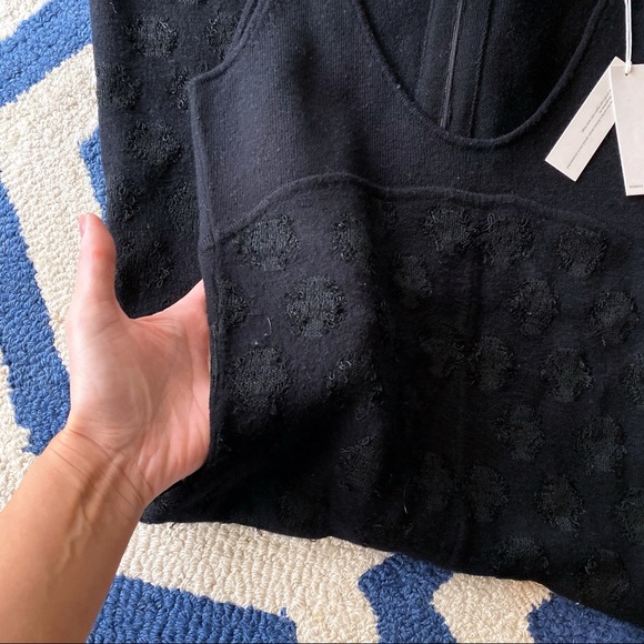 🖤 REBECCA TAYLOR TALL BLACK SWISS DOT WOOL BLEND DOILY KNIT JUMPSUIT! - Picture 8 of 13